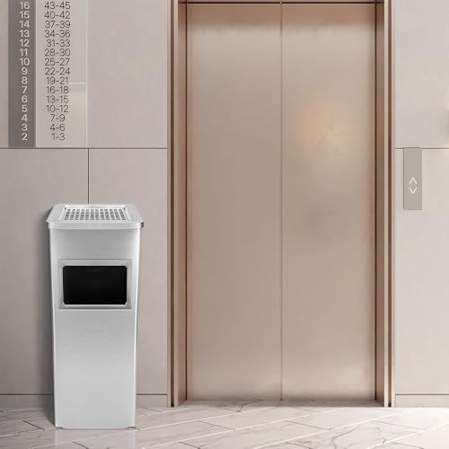 Willonin Standaschenbecher aus hochwertigem Edelstahl, Standaschenbecher für Innen- und Außenbereich (C-48l-Silber) von Willonin