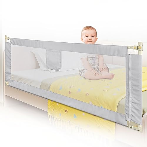Willonin Tragbares Bettgitter für Kinder, faltbar, Sicherheitsgitter für Kinder, Bett, Netzstoff/D, 2,0 m, Hellgrau Willonin Tragbares Bettgitter für Kinder, faltbar, Sicherheitsgitter für Kinder, Bett, Netzstoff/D, 2,0 m, Hellgrau von Willonin
