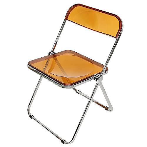 Willonin Transparenter Klappstuhl für Bankett Konferenz Party - Starke Obust Metallrahmen Acryl Balkon Sonnenbaden Stabil Und Leicht (Gelb) von Willonin