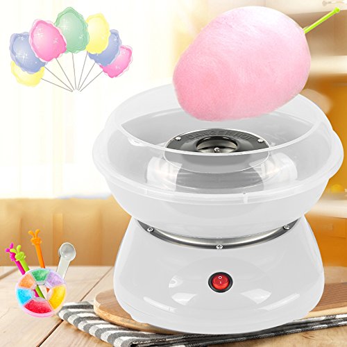 Zuckerwattemaschine, Cotton Candy Maschine, Bonbonmaschine aus Baumwolle, elektrisch, Candy Floss Maker 450 W, mit Zubehör für Geburtstag, verschiedene Partys, Größe: 27 x 26 x 18 cm (weiß) von Willonin