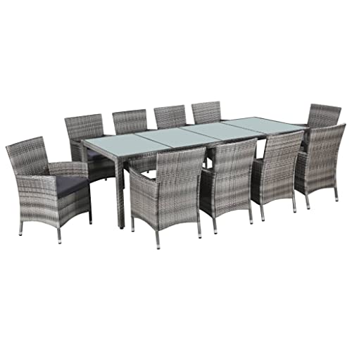 Willood 11-TLG. Garten-Essgruppe mit Kissen Poly-Rattan Grau Willood 11-TLG. Garten-Essgruppe mit Kissen Poly-Rattan Grau von Willood