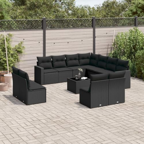 Willood 12 TLG. Garten Sofagarnitur mit Kissen Gartenmöbel Lounge Set Outdoor Loungemöbel Sitzgruppe Essgruppe Garnitu Schwarz Poly Rattan Willood 12 TLG. Garten Sofagarnitur mit Kissen Gartenmöbel Lounge Set Outdoor Loungemöbel Sitzgruppe Essgruppe Garnitu Schwarz Poly Rattan von Willood
