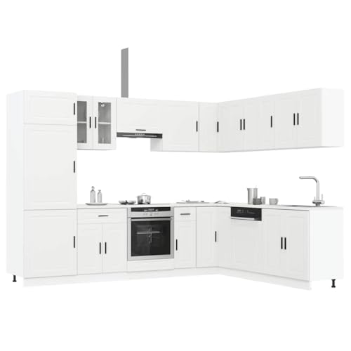 Willood 14 TLG. Küchenschrank Kleiderschrank Schuhschrank Set Porto Weiß Holzwerkstoff -Stil 1 von Willood