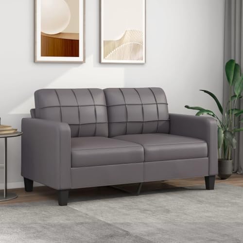 Willood 2 Sitzer Sofa 140cm Couch Loungesofa für Wohnzimmer Wohnung Schlafzimmer Kunstleder Grau von Willood