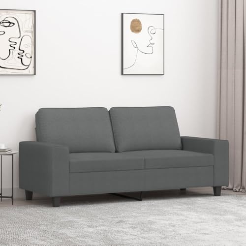 Willood 2 Sitzer Sofa Couch Gästesofa fürs Wohnzimmer Schlafzimmer Gästezimmer Modern Dunkelgrau 140 cm Stoff von Willood