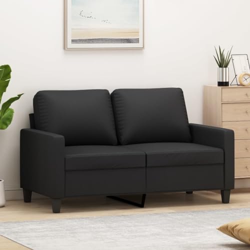 Willood 2-Sitzer-Sofa Loungesofa Couch mit Armlehnen Rückenkissen, Wohnzimmersofa Designsofa Metallgestell, Sitzmöbel Zweisitzer Schwarz 120 cm Kunstleder Willood 2-Sitzer-Sofa Loungesofa Couch mit Armlehnen Rückenkissen, Wohnzimmersofa Designsofa Metallgestell, Sitzmöbel Zweisitzer Schwarz 120 cm Kunstleder von Willood