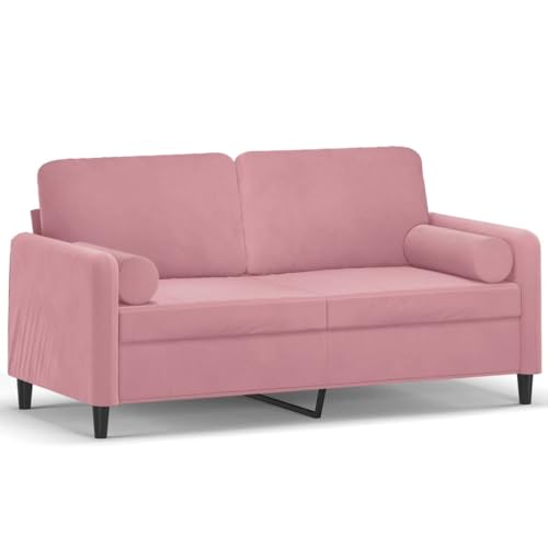 Willood 2-Sitzer-Sofa mit Zierkissen Couch Liegesofa für Wohnzimmer Rosa 140 cm Samt von Willood