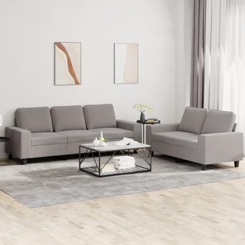 Willood 2-TLG. Sofagarnitur Taupe Stoff Loungesofa Lounge Sitzmöbel Wohnzimmer Sofas3201905 von Willood