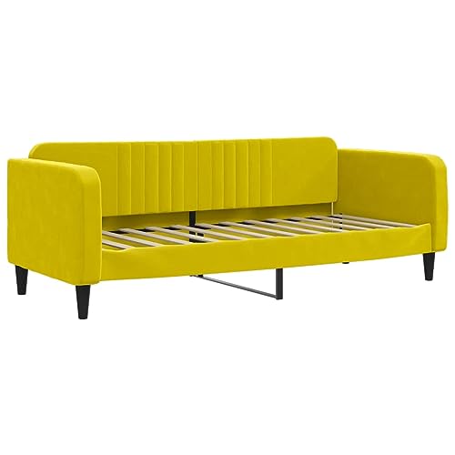 Willood 2 in 1 Tagesbetten Gästebetten Bettgestelle Schlafsofas für Jugendliche Schlafsofas aus Samt Gelb 80 x 200 cm von Willood