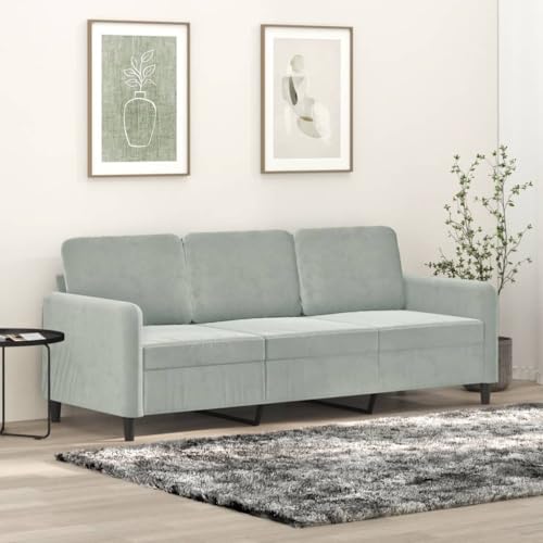 Willood 3-Sitzer-Sofa Hellgrau 180cm Samt Sofa Set Indoor Sofa von Willood