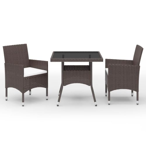 Willood 3-TLG. Garten-Essgruppe Poly-Rattan und Hartglas Braun Willood 3-TLG. Garten-Essgruppe Poly-Rattan und Hartglas Braun von Willood