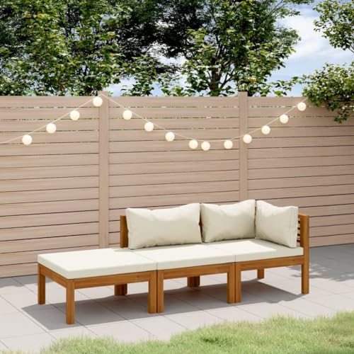 Willood 3-TLG. Garten-Lounge-Set Garten Terrasse Balkonmöbel Sofa Bank Gartenset Sitzgarnitur Mittelsofa Ecksofa mit Creme Kissen Massivholz Akazie Willood 3-TLG. Garten-Lounge-Set Garten Terrasse Balkonmöbel Sofa Bank Gartenset Sitzgarnitur Mittelsofa Ecksofa mit Creme Kissen Massivholz Akazie von Willood
