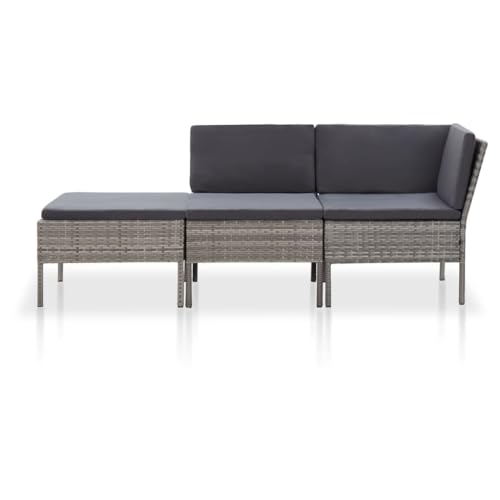 Willood 3 TLG. Gartenmöbel Garten-Lounge-Set mit Auflagen Lounge Sitzgruppe Gartenset Rattanmöbel Gartensofa Sitzgarnitur Rattansofa Poly Rattan Grau Willood 3 TLG. Gartenmöbel Garten-Lounge-Set mit Auflagen Lounge Sitzgruppe Gartenset Rattanmöbel Gartensofa Sitzgarnitur Rattansofa Poly Rattan Grau von Willood