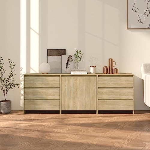 Willood 3-TLG. Sideboard Sonoma-Eiche Holzwerkstoff Willood 3-TLG. Sideboard Sonoma-Eiche Holzwerkstoff von Willood