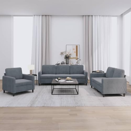 Willood 3-TLG. Sofagarnitur Dunkelgrau Samt Loungesofa Lounge Sitzmöbel Wohnzimmer Sofas3201935 Willood 3-TLG. Sofagarnitur Dunkelgrau Samt Loungesofa Lounge Sitzmöbel Wohnzimmer Sofas3201935 von Willood