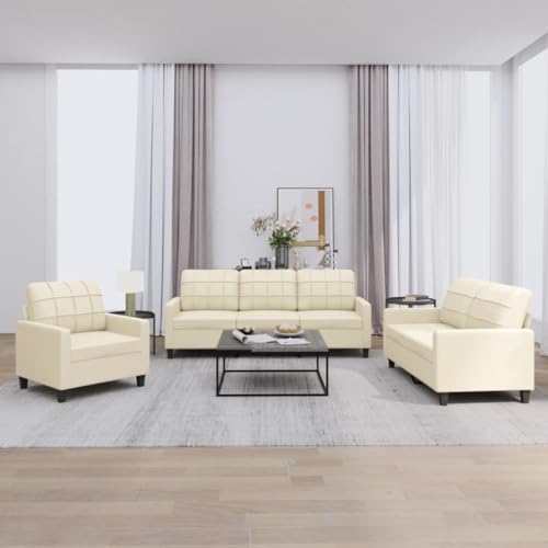 Willood 3 Sitzer + 2 Sitzer Sofa + Sessel Sofagarnitur Kunstleder Creme Willood 3 Sitzer + 2 Sitzer Sofa + Sessel Sofagarnitur Kunstleder Creme von Willood