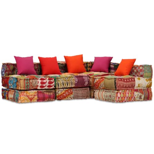 Willood 4-Sitzer Modularer Pouf Patchwork Stoff von Willood