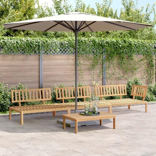 Willood 4tlg.Garten-SofaGarnituraus Paletten Massivholz Akazie Gartensofa aus Holzpaletten,LoungeSet Modular,Gartenbank Gartentisch Gartenmöbel Hellbraun Garnitur5 von Willood