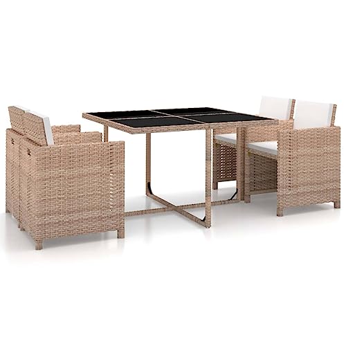 Willood 5-TLG. Garten-Essgruppe mit Auflagen Poly Rattan Beige Willood 5-TLG. Garten-Essgruppe mit Auflagen Poly Rattan Beige von Willood