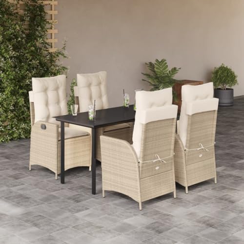 Willood 5-TLG. Garten-Essgruppe mit Kissen Beige Poly Rattan Gartenmöbel26 Willood 5-TLG. Garten-Essgruppe mit Kissen Beige Poly Rattan Gartenmöbel26 von Willood