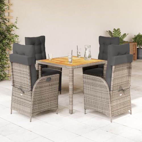 Willood 5-TLG. Garten-Essgruppe mit Kissen Grau Poly Rattan Gartenmöbel18 Willood 5-TLG. Garten-Essgruppe mit Kissen Grau Poly Rattan Gartenmöbel18 von Willood