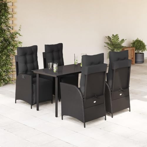 Willood 5-TLG. Garten-Essgruppe mit Kissen Schwarz Poly Rattan Gartenmöbel40 Willood 5-TLG. Garten-Essgruppe mit Kissen Schwarz Poly Rattan Gartenmöbel40 von Willood