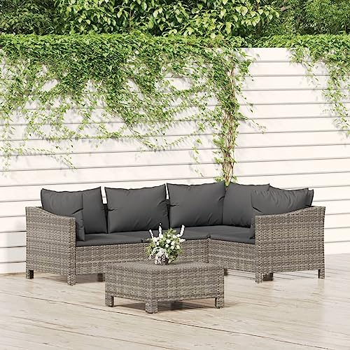Willood 5 TLG. Garten Lounge Set Gartenmöbel Lounge Sitzgruppe für Garten Terrasse und Balkon Gartenmöbel Set wetterfest mit Kissen Grau Poly Rattan Willood 5 TLG. Garten Lounge Set Gartenmöbel Lounge Sitzgruppe für Garten Terrasse und Balkon Gartenmöbel Set wetterfest mit Kissen Grau Poly Rattan von Willood