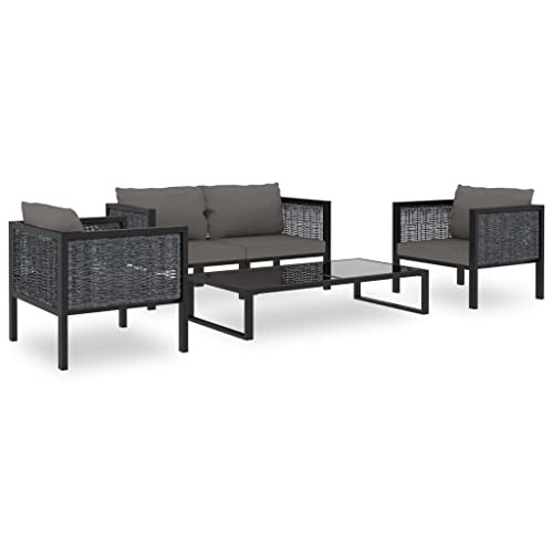 Willood 5-TLG. Garten-Lounge-Set mit Auflagen Poly Rattan Anthrazit Willood 5-TLG. Garten-Lounge-Set mit Auflagen Poly Rattan Anthrazit von Willood