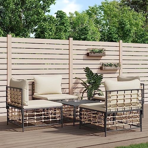 Willood 5-TLG. Garten-Lounge-Set mit Kissen Anthrazit Poly Rattan Beige5-TLG.3029505de Willood 5-TLG. Garten-Lounge-Set mit Kissen Anthrazit Poly Rattan Beige5-TLG.3029505de von Willood