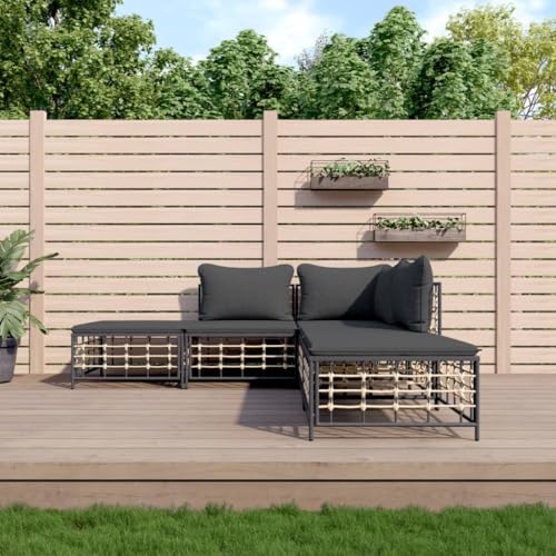 Willood 5-TLG. Garten-Lounge-Set mit Kissen Anthrazit Poly Rattan DunkelgrauGarnitur 193029507de Willood 5-TLG. Garten-Lounge-Set mit Kissen Anthrazit Poly Rattan DunkelgrauGarnitur 193029507de von Willood