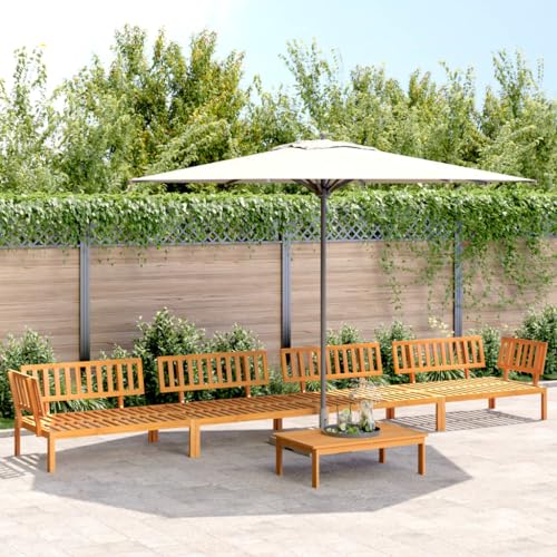 Willood 5tlg.Garten-Sofagarnitur aus Paletten Massivholz Akazie Lounge Set Modular, Gartenbank Gartentisch Gartenmöbel,OutdoorSofa Garnitur 1 Dunkelbraun von Willood