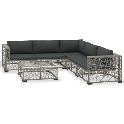 Willood 6-TLG. Garten Lounge Set mit Auflagen Poly Rattan Grau Willood 6-TLG. Garten Lounge Set mit Auflagen Poly Rattan Grau von Willood