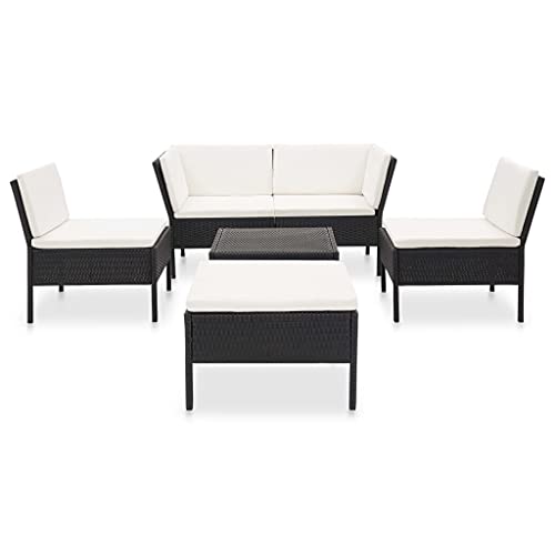 Willood 6-TLG. Gartenmöbel Garten-Lounge-Set mit Auflagen Lounge Sitzgruppe Gartenset Rattanmöbel Gartensofa Sitzgarnitur Rattansofa Poly Rattan Schwarz Willood 6-TLG. Gartenmöbel Garten-Lounge-Set mit Auflagen Lounge Sitzgruppe Gartenset Rattanmöbel Gartensofa Sitzgarnitur Rattansofa Poly Rattan Schwarz von Willood