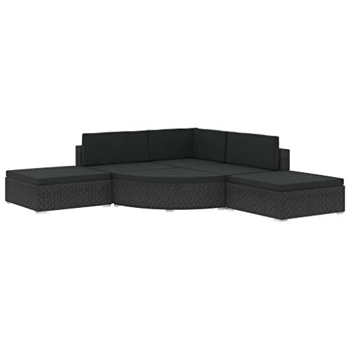 Willood 6-TLG. Gartenmöbel Garten-Lounge-Set mit Auflagen Poly Rattan Schwarz Willood 6-TLG. Gartenmöbel Garten-Lounge-Set mit Auflagen Poly Rattan Schwarz von Willood
