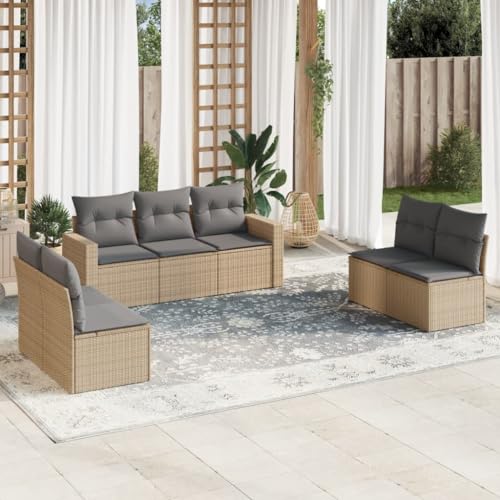 Willood 7 TLG Garten Rattan Sofa-Set mit Kissen Beige Poly RattanBeige+Hellgrau Willood 7 TLG Garten Rattan Sofa-Set mit Kissen Beige Poly RattanBeige+Hellgrau von Willood