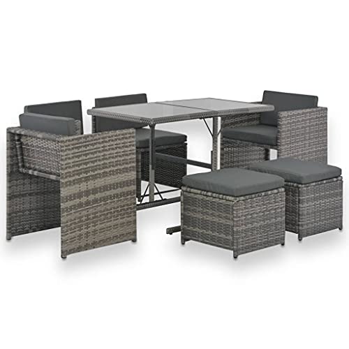 Willood 7-TLG. Garten-Essgruppe mit Kissen Poly Rattan Grau Willood 7-TLG. Garten-Essgruppe mit Kissen Poly Rattan Grau von Willood
