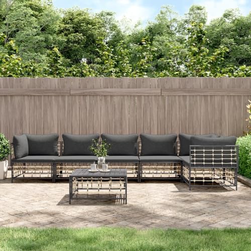Willood 7-TLG. Garten-Lounge-Set mit Kissen Anthrazit Poly Rattan DunkelgrauGarnitur 173029507de Willood 7-TLG. Garten-Lounge-Set mit Kissen Anthrazit Poly Rattan DunkelgrauGarnitur 173029507de von Willood