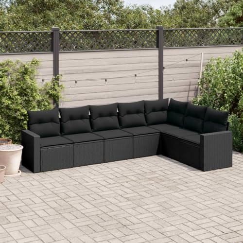Willood 7-TLG. Garten Sofagarnitur mit Kissen Gartenmöbel Lounge Set Outdoor Loungemöbel Sitzgruppe Essgruppe Garnitur Schwarz Poly Rattan Willood 7-TLG. Garten Sofagarnitur mit Kissen Gartenmöbel Lounge Set Outdoor Loungemöbel Sitzgruppe Essgruppe Garnitur Schwarz Poly Rattan von Willood