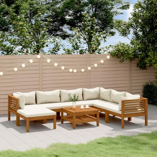 Willood 8-TLG. Garten-Lounge-Set Garten Terrasse Balkonmöbel Sofa Bank Gartenset Sitzgarnitur Mittelsofa Ecksofa mit Creme Kissen Massivholz Akazie Willood 8-TLG. Garten-Lounge-Set Garten Terrasse Balkonmöbel Sofa Bank Gartenset Sitzgarnitur Mittelsofa Ecksofa mit Creme Kissen Massivholz Akazie von Willood