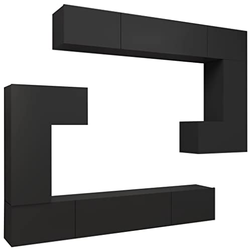 Willood 8-TLG. TV-Schrank-Set Lowboard Wohnwand Anbauwand Schrankwand Wandschrank TV Möbel HiFi-Schrank Schwarz Holzwerkstoff 100 cm Willood 8-TLG. TV-Schrank-Set Lowboard Wohnwand Anbauwand Schrankwand Wandschrank TV Möbel HiFi-Schrank Schwarz Holzwerkstoff 100 cm von Willood