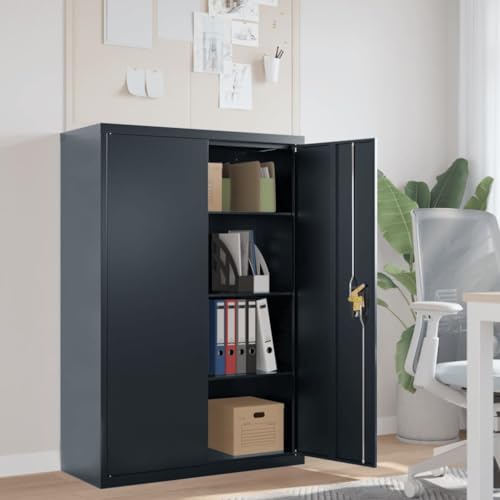 Willood Aktenschrank Anthrazit 90x40x140 cm Stahl Geeignet für Arbeitszimmer, Wohnzimmer, etc. von Willood