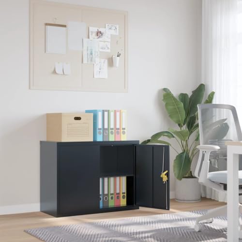 Willood Aktenschrank Anthrazit 90x40x70 cm Stahl Geeignet für Arbeitszimmer, Wohnzimmer, etc. von Willood