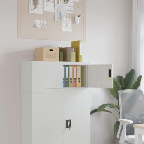 Willood Aktenschrank Hellgrau 90x40x40 cm Stahl Geeignet für Arbeitszimmer, Wohnzimmer, etc. von Willood