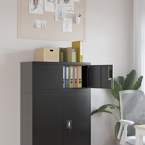 Willood Aktenschrank Schwarz 90x40x40 cm Stahl Geeignet für Arbeitszimmer, Wohnzimmer, etc. von Willood