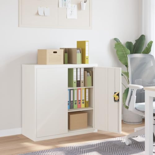 Willood Aktenschrank Weiß 90x40x90 cm Stahl Geeignet für Arbeitszimmer, Wohnzimmer, etc. von Willood