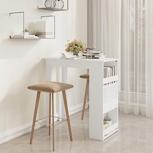 Willood Bartisch mit Ablagefläche Weiß 102x50x103,5 cm Holzwerkstoff von Willood