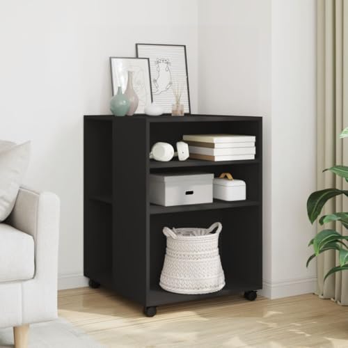 Willood Beistelltisch mit Rollen Schwarz 55x60x78 cm Holzwerkstoff von Willood