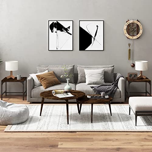 Willood Beistelltische 2 STK. Räuchereiche 40x40x35 cm Holzwerkstoff von Willood