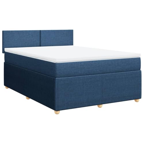 Willood Boxspringbett Einzelbett mit LED Matratze Bettgestell mit Kopfteil Schlichtes Design Polsterbett mit Matratze Blau 160x200 cm Stoff Willood Boxspringbett Einzelbett mit LED Matratze Bettgestell mit Kopfteil Schlichtes Design Polsterbett mit Matratze Blau 160x200 cm Stoff von Willood