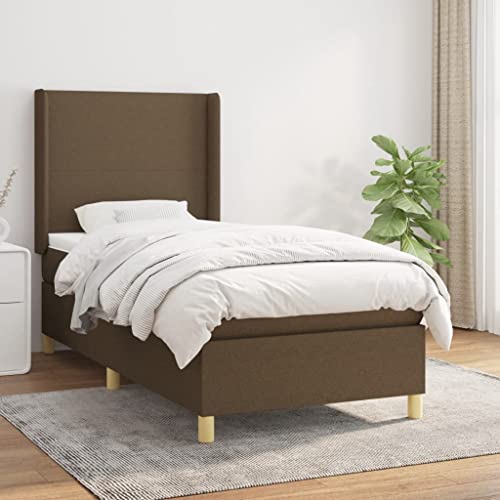 Willood Boxspringbett mit Matratze Polsterbett mit Lattenrost Kopfteil mit Ohren Verstellbare Höhe Dunkelbraun 80 x 200 cm-Schlichtes Design Willood Boxspringbett mit Matratze Polsterbett mit Lattenrost Kopfteil mit Ohren Verstellbare Höhe Dunkelbraun 80 x 200 cm-Schlichtes Design von Willood